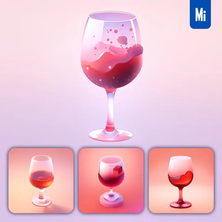 midjourney prompt glass red wine 3D icon game cartoon cute lovely