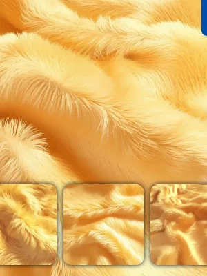 Midjourney Prompt Golden Yellow Luster Soft Fur Furry Fabric Plush Wavy