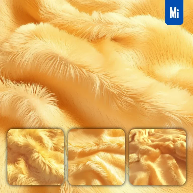 midjourney prompt golden yellow luster soft fur furry fabric plush wavy