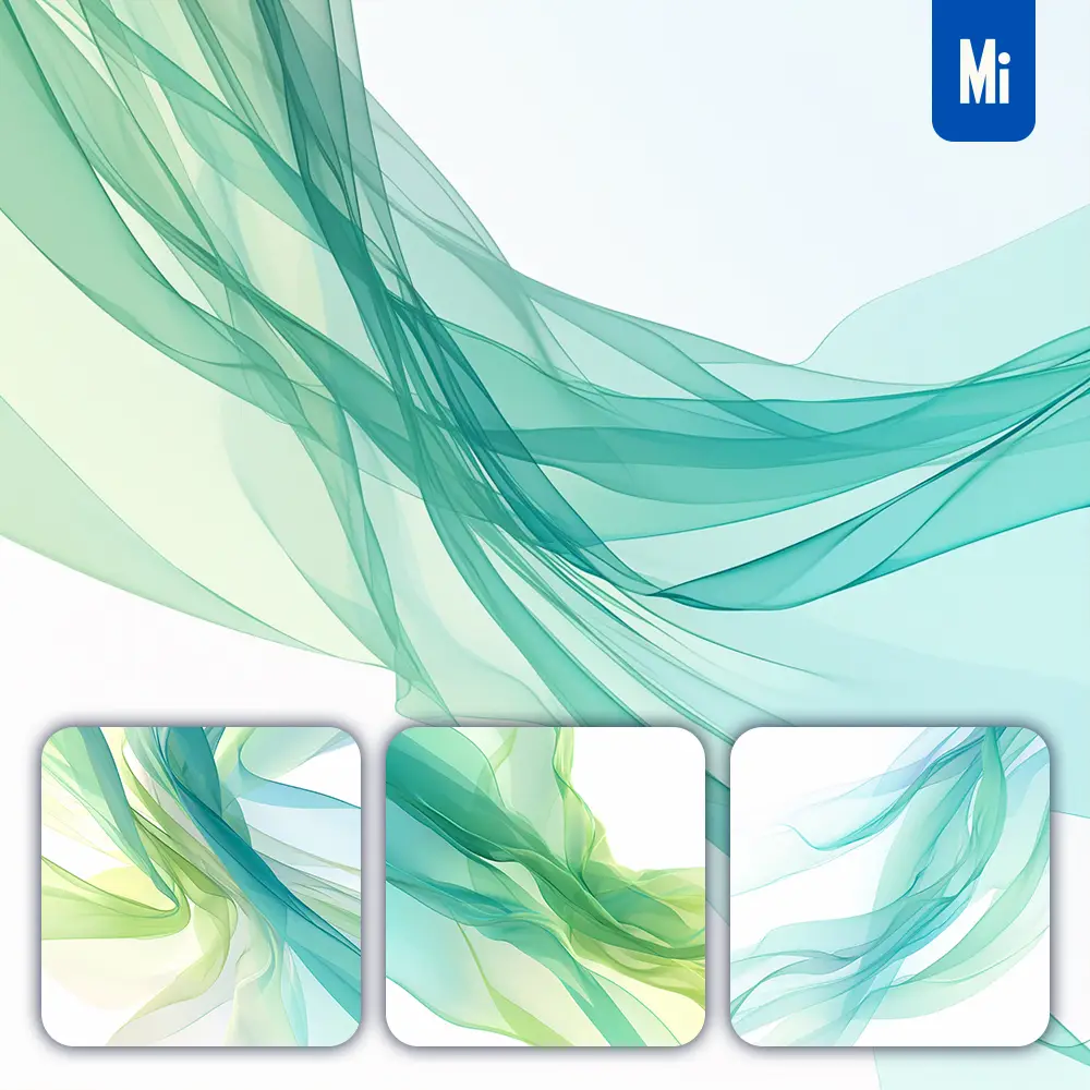 Midjourney Prompt Green Blue Voile Fabric Abstract Background Minimalism Fluid Wavy