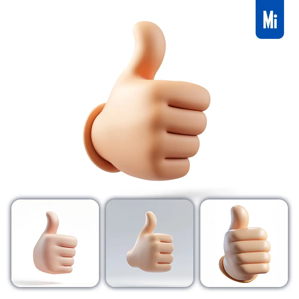 Midjourney Prompt Hand Gesture Thumbs 3d Icon Cartoon