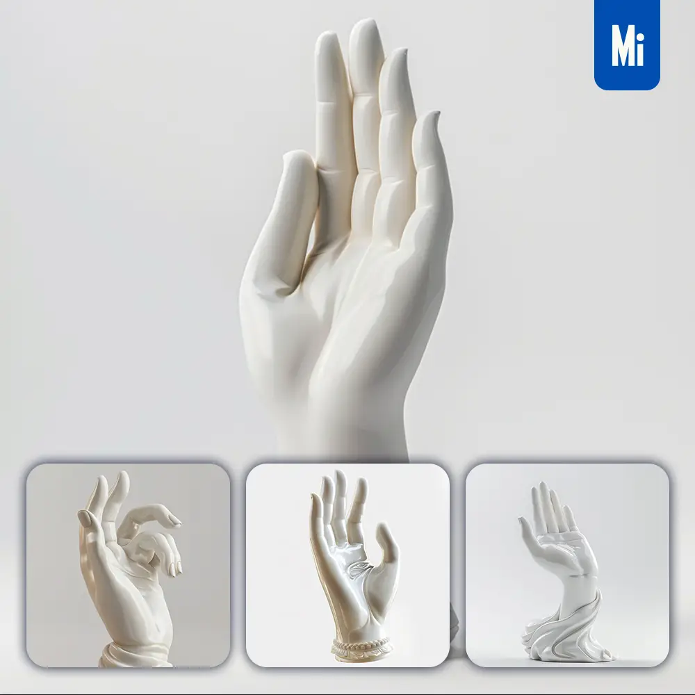 Midjourney Prompt Hand Smooth Buddha Porcelain Palm Photography