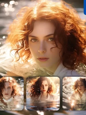 Midjourney Prompt Head Face Portrait Lady Girl Woman Water Pool Swimming Photography