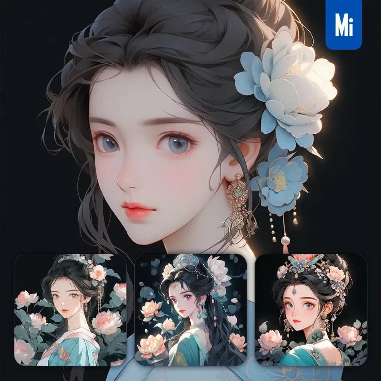 midjourney prompt ink wash painting water beautiful girl lady woman Chinese cartoon animation illustration