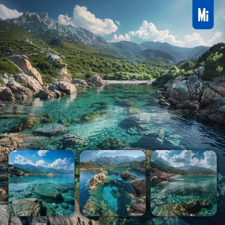 midjourney prompt lake mountain beach water sea stone landscape photography