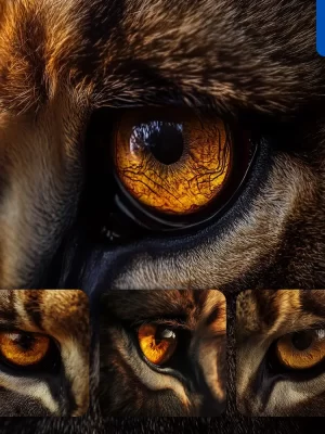 Midjourney Prompt Lion Eyes Dangerous Detailed Close Up Photography