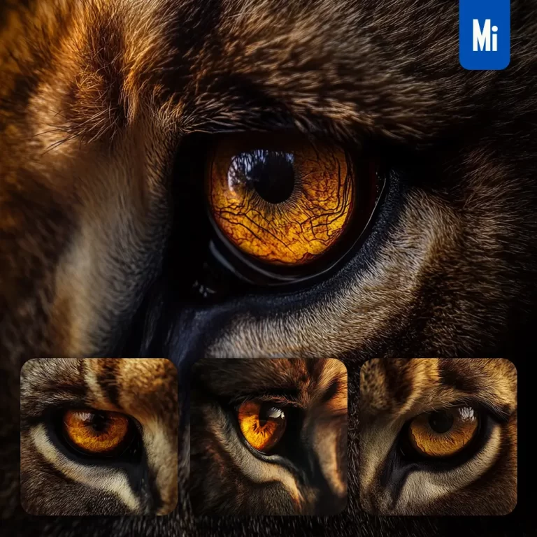midjourney prompt lion eyes dangerous detailed close up photography