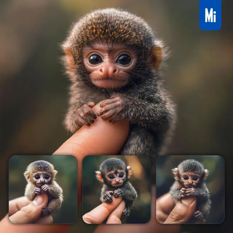midjourney prompt monkey little baby small tiny finger cute photography