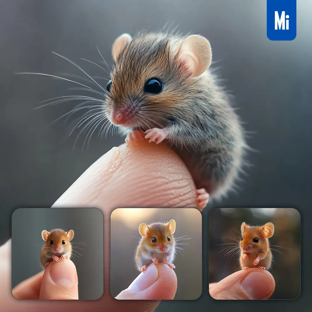 midjourney prompt mouse mouselet little baby small tiny finger cute photography