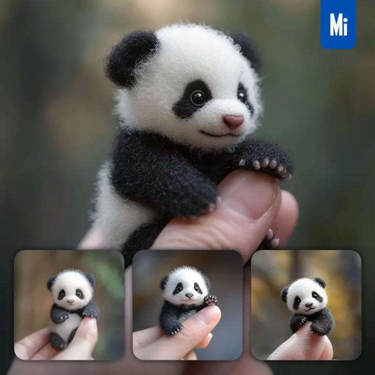 midjourney prompt panda little baby small tiny finger cute photography