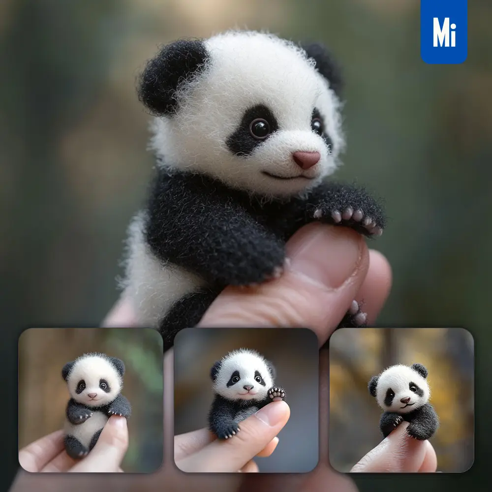 midjourney prompt panda little baby small tiny finger cute photography