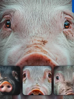 Midjourney Prompt Pig Eyes Head Straight Face Detailed Close Up Photography