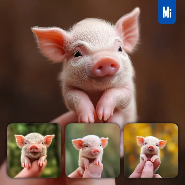 midjourney prompt pig piggy porket porker little baby small tiny finger cute photography