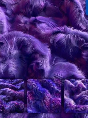 Midjourney Prompt Purple Luster Soft Fur Furry Fabric Plush Wavy