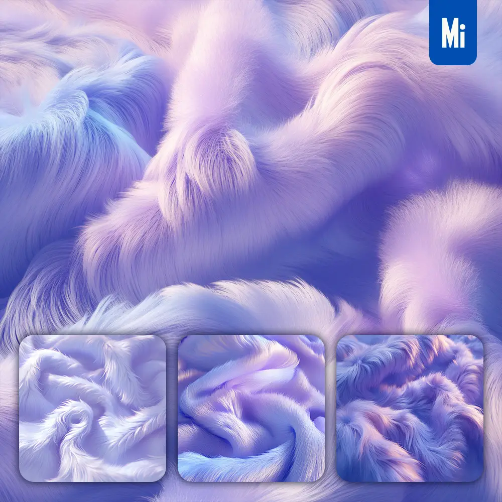 Midjourney Prompt Purple Luster Soft Fur Furry Fabric Plush