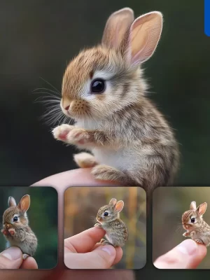 Midjourney Prompt Rabbit Bunny Little Baby Small Tiny Finger Cute Photography