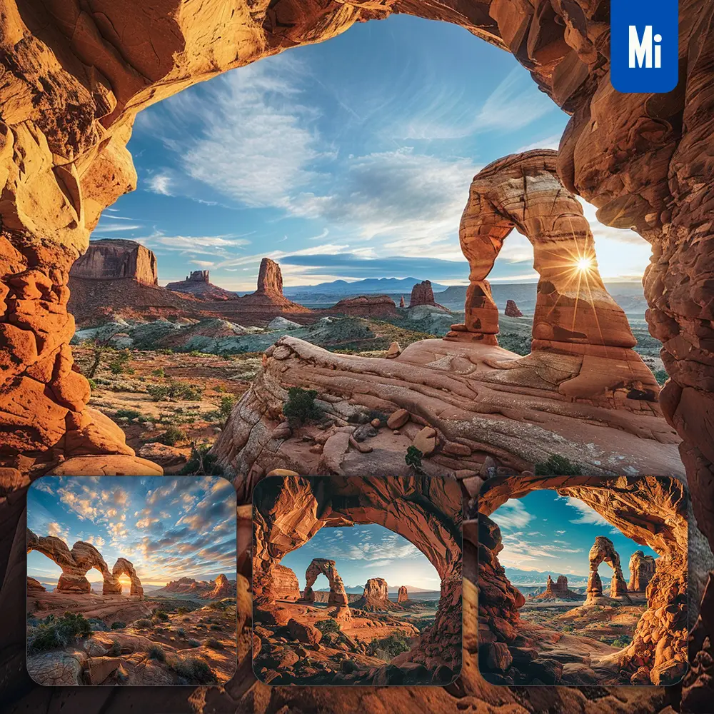 midjourney prompt rock Utah natural stone arch desert landscape photography