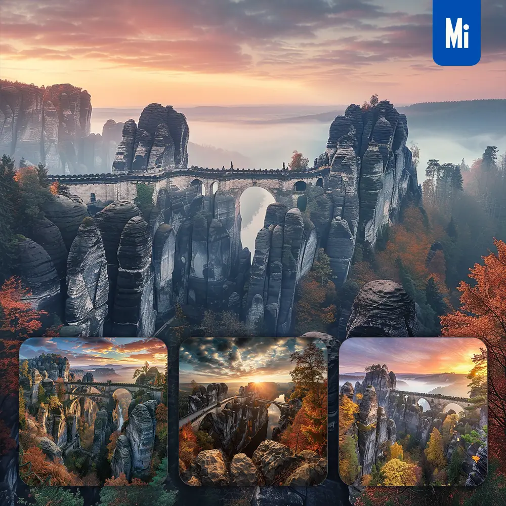Midjourney Prompt Sandstone Gorge Bridge Cliff Stone Rock Landscape Photography