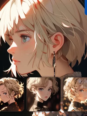 Midjourney Prompt Short Hair Beautiful Woman Girl Lady Face Portrait Animation Cartoon