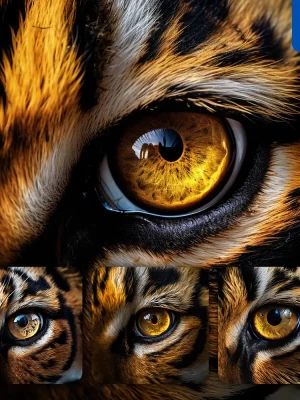 Midjourney Prompt Tiger Eyes Dangerous Detailed Close Up Photography