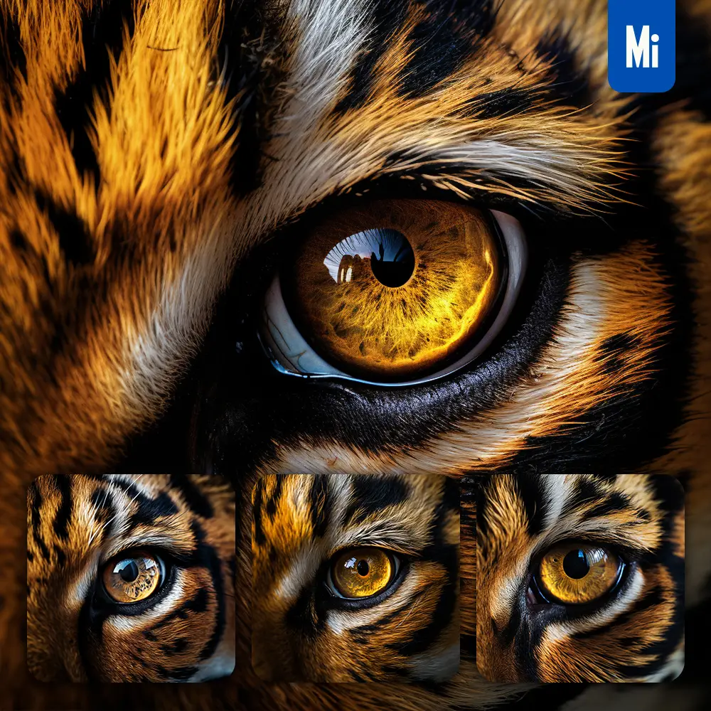 midjourney prompt tiger eyes dangerous detailed close up photography