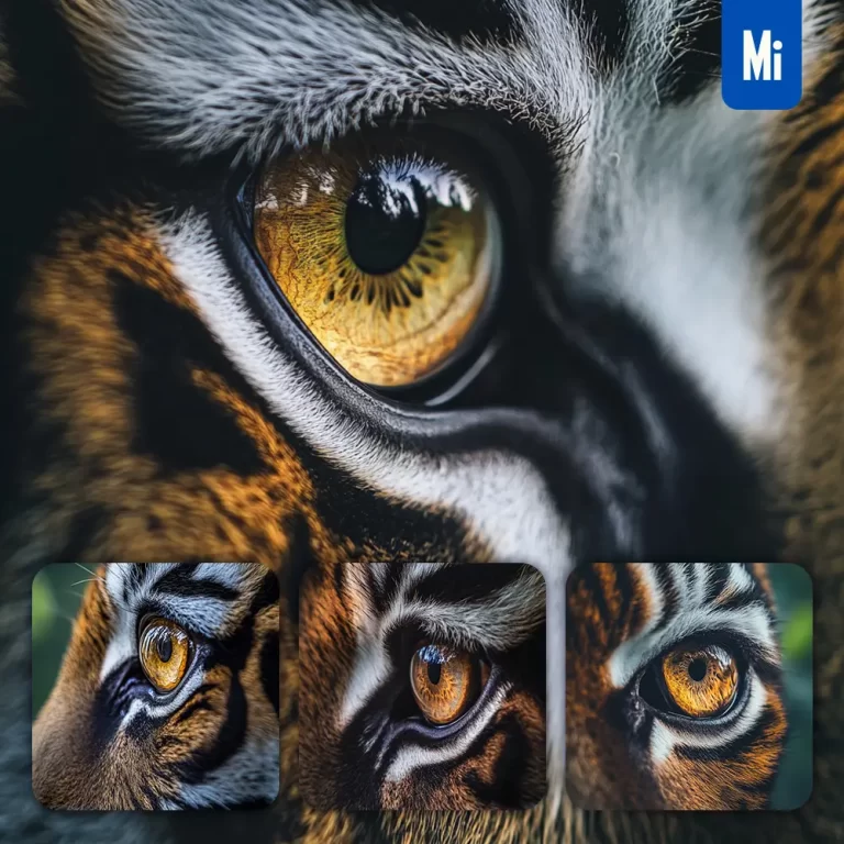 midjourney prompt tiger eyes detailed close up photography