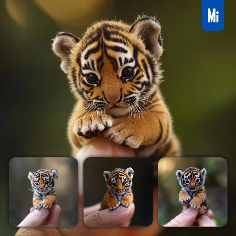 midjourney prompt tiger little baby small tiny finger cute photography