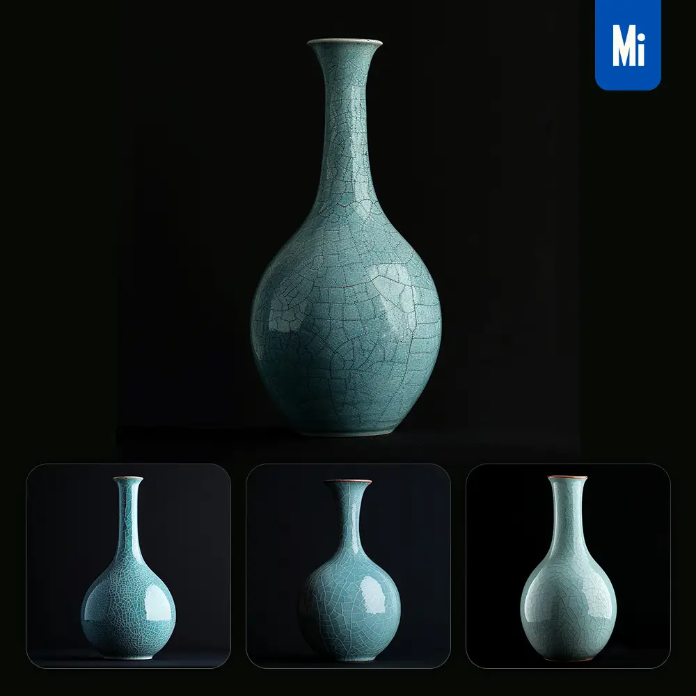Midjourney Prompt Vase Chinese Porcelain China Crackle Glaze Pattern Ceramic Photography