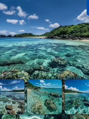 Midjourney Prompt Water Coral Reef Coast Sandy Beach Sea Landscape Photography