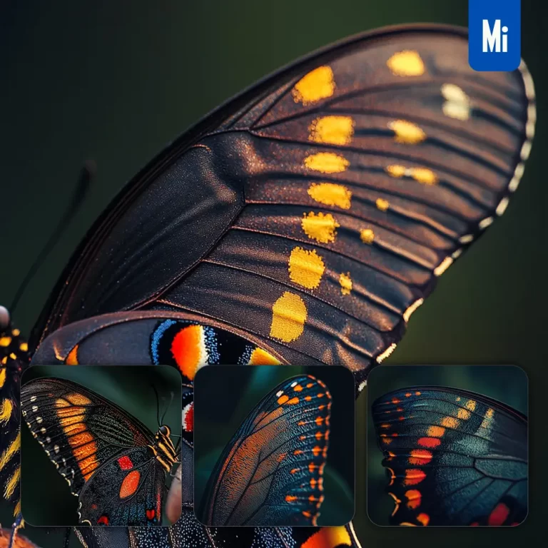 midjourney prompt wings butterfly detailed feature close up photography