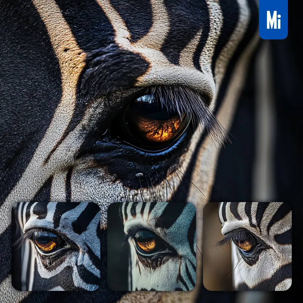 Midjourney Prompt Zebra Eyes Detailed Close Up Photography