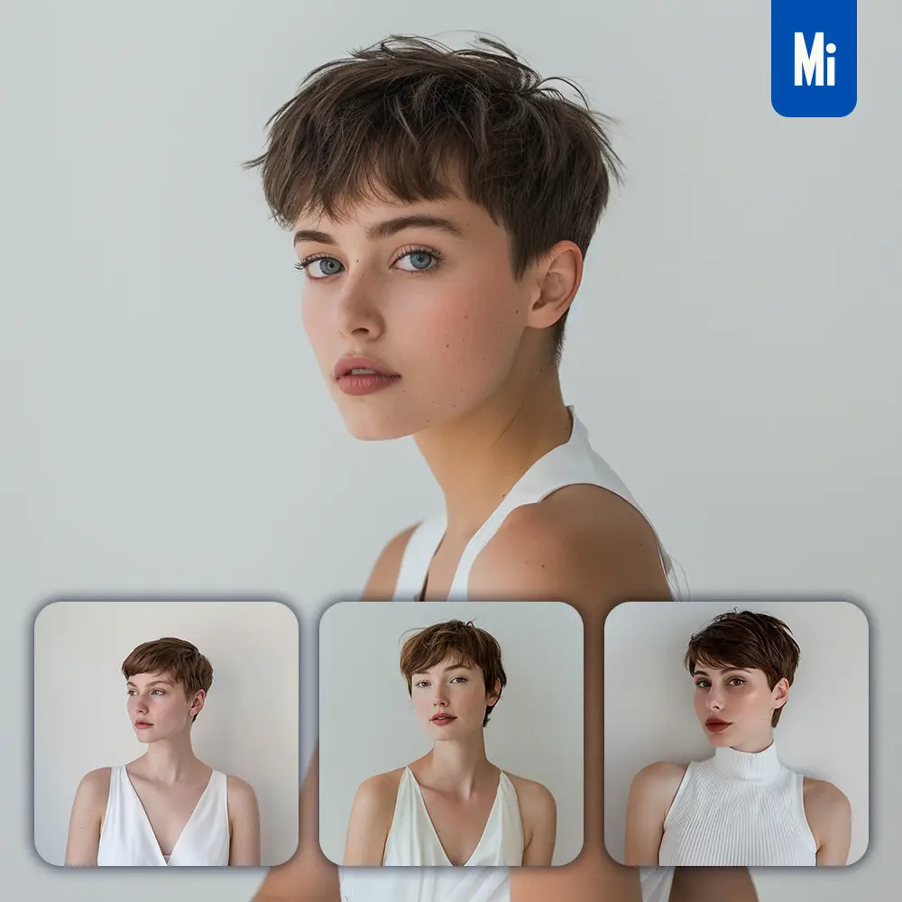 Midjourney Prompt Canadian Woman Girl Lady Short Hair White Dress Portrait Photography