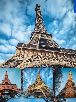 Midjourney Prompt Eiffel Tower Paris France Architectural Low Angle Photography