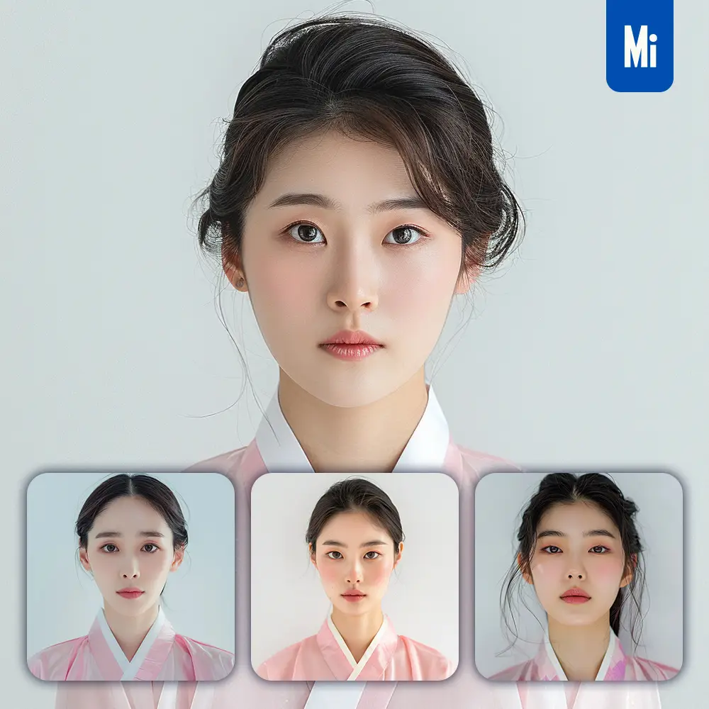 midjourney prompt Korean woman girl lady pink hanbok portrait photography