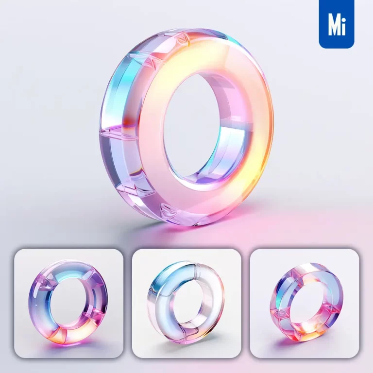midjourney prompt O letter glass C4D transparent crystal