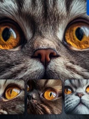 Midjourney Prompt Persian Cat Eyes Head Straight Face Detailed Close Up Photography