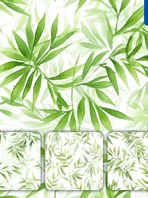 Midjourney Prompt Bamboo Leaves Leaf Cute Painting Watercolor Ink Drawing Pattern