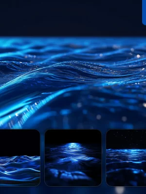 Midjourney Prompt Blue Azure Water Surface Lighting Flow Sea Wave Background Abstract Wallpaper