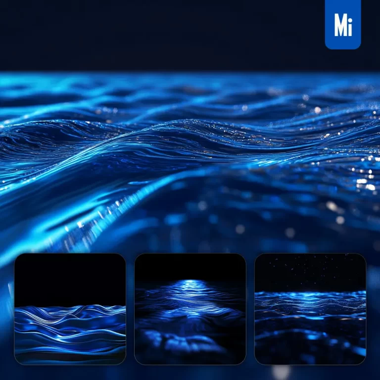 midjourney prompt blue azure water surface lighting flow sea wave background abstract wallpaper
