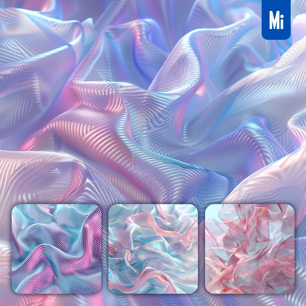 midjourney prompt blue cyan pink wire fabric material background