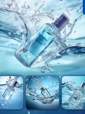 Midjourney Prompt Bottle Toner Perfume Moisturizer Underwater Splash Water Spray Photography