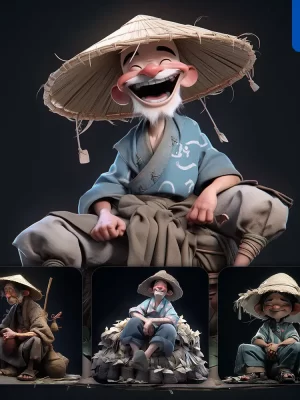 Midjourney Prompt Farmer Cute 3d Cartoon Ip Character C4d Animation