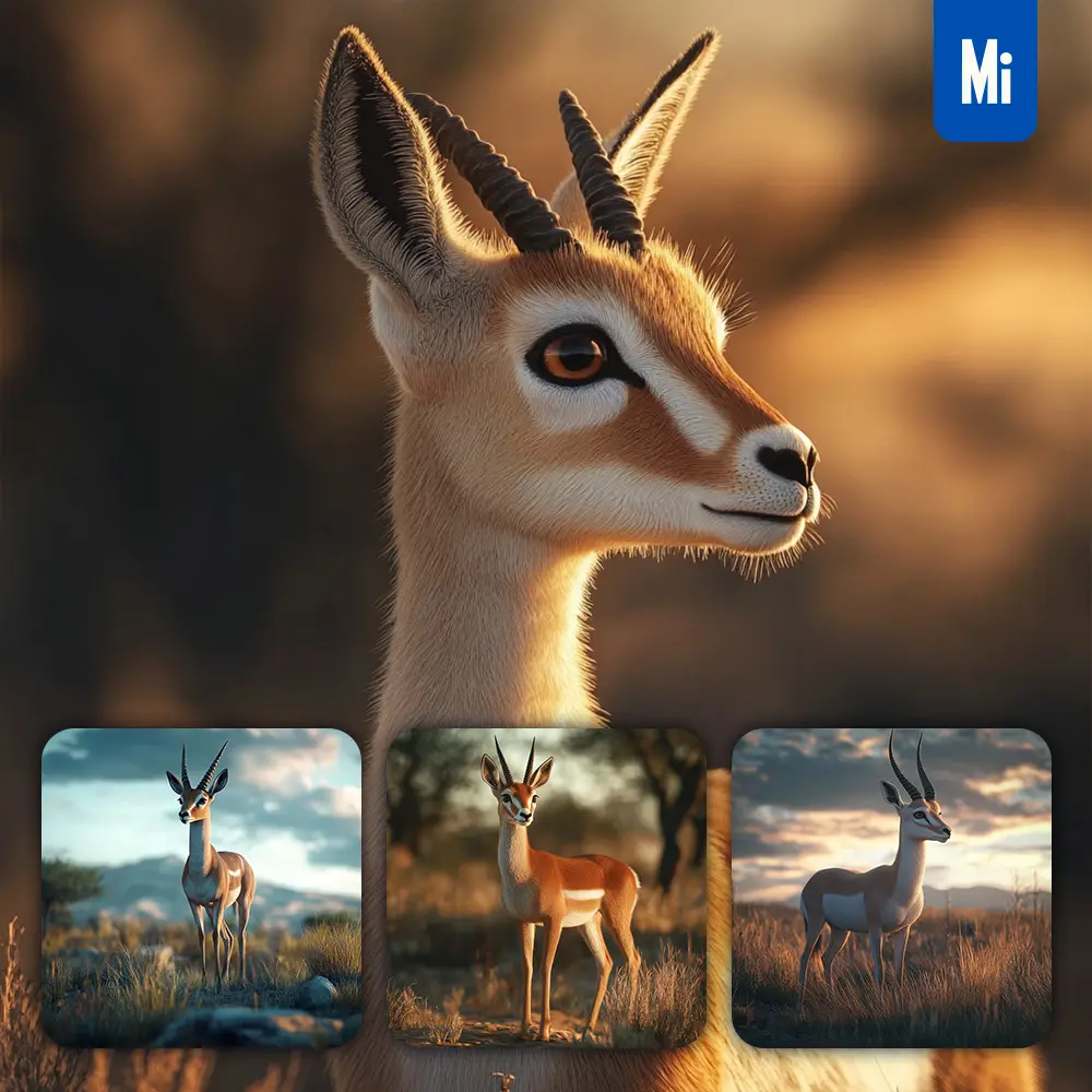 midjourney prompt gazelle vigilant cineframe close up photography