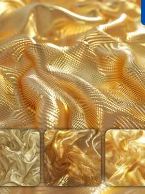 Midjourney Prompt Golden Wire Fabric Material Background