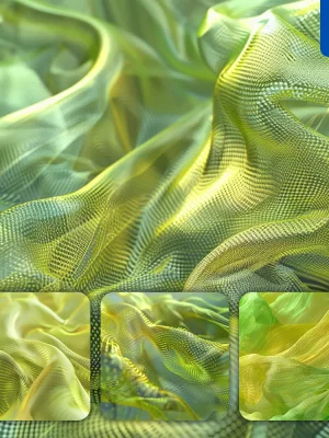 Midjourney Prompt Green Yellow Wire Fabric Material Background