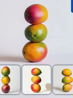 Midjourney Prompt Mango Connected Fruits Stack Photography