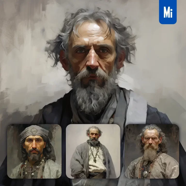 midjourney prompt merchant guild member renaissance medieval primitive portrait oil painting