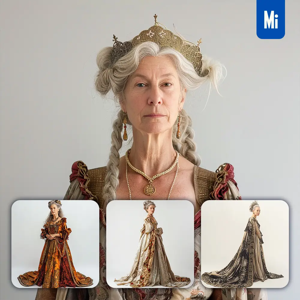midjourney prompt monarchess duchess countess old lady renaissance medieval primitive portrait photography