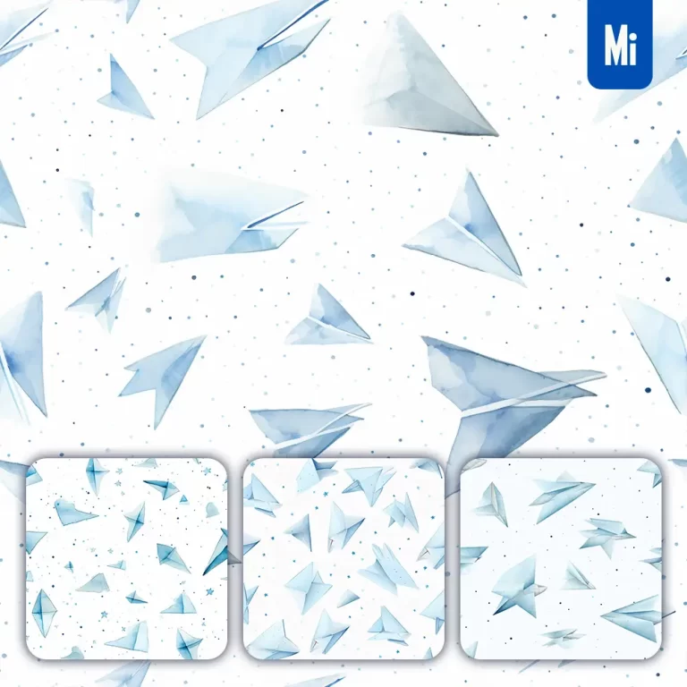 midjourney prompt paper plane cute painting watercolor ink drawing pattern