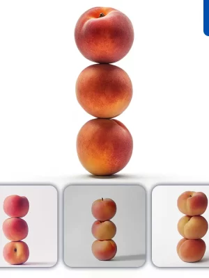 Midjourney Prompt Peach Connected Fruits Stack Photography